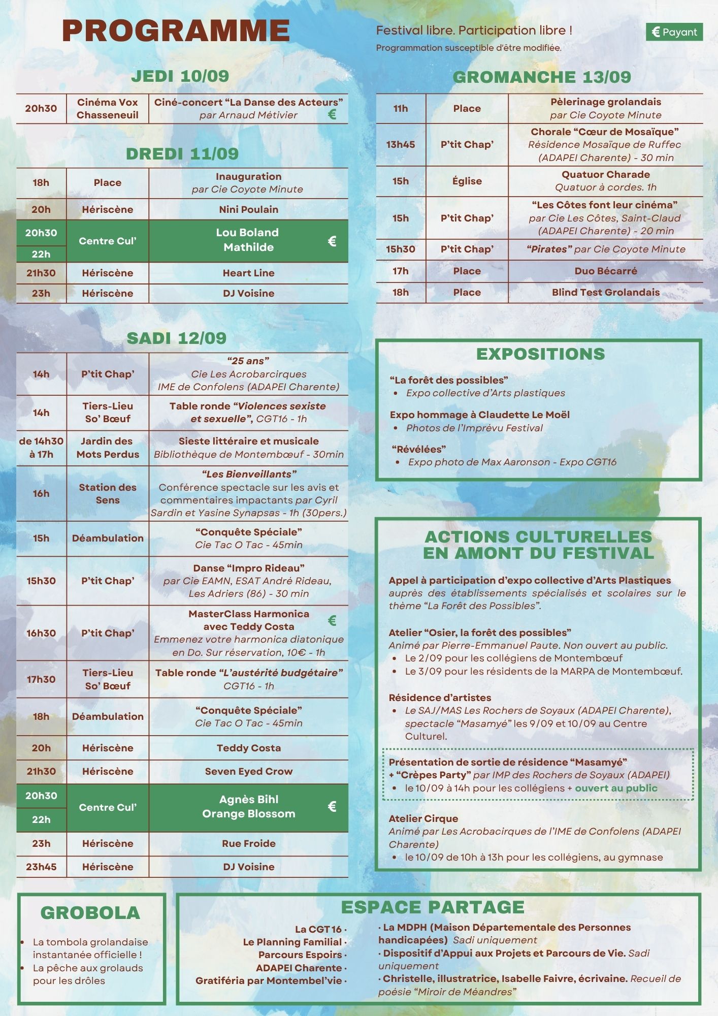 Télécharge le programme 2026 Imprévu Festival